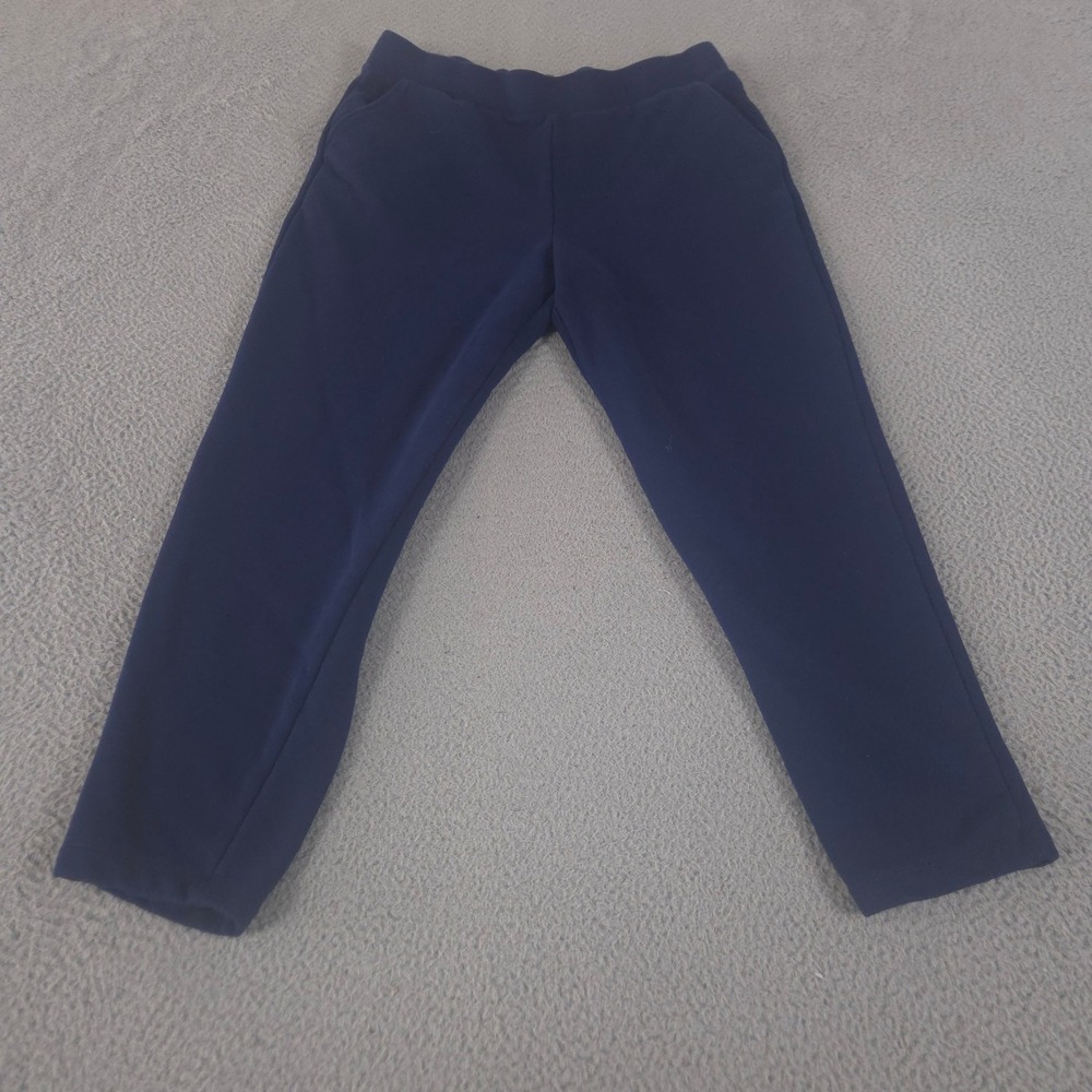 Lands End Sweatpants Womens M Navy Serious Sweats High Rise Jogger French Terry